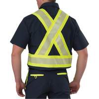 Chemise &agrave; manches courtes haute visibilit&eacute; r&eacute;sistant &agrave; la d&eacute;chirure, Polyester, Petit, Bleu marin OCP Construction Supplies