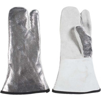 Mitaine &agrave; 3 doigts r&eacute;sistant &agrave; la chaleur, Aluminis&eacute;/Kevlar/Cuir, Taille unique, Prot&egrave;ge jusqu'&agrave; 650°F (343°C) OCP Construction Supplies