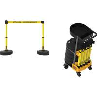 Plus Portable Barrier System Cart Package with Tray, 75' L, Metal/Plastic, Yellow OCP Construction Supplies