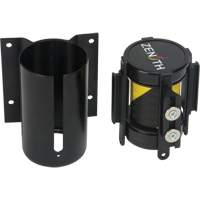 Wall Mount Barrier with Magnetic Tape, Steel, Screw Mount, 7', Black and Yellow Tape OCP Construction Supplies