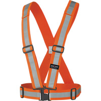5591 Adjustable Safety Sash, High Visibility Orange, Silver Reflective Colour, One Size OCP Construction Supplies
