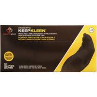 Gants jetables KeepKleen, Grand, Nitrile, 8 mils, Sans poudre, Noir OCP Construction Supplies