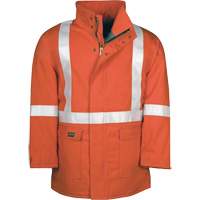 Parka dhiver &agrave; doublure matelass&eacute;e AllOut Westex UltraSoft avec bandes r&eacute;fl&eacute;chissantes, Petit, Orange haute visibilit&eacute;, 46 cal/cm² OCP Construction Supplies