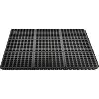 Tapis antifatigue &agrave; imbrication Cushion-Ease 550, &agrave; fentes, 3' x 3' x 3/4", Noir, Caoutchouc OCP Construction Supplies