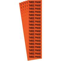 "Three Phase" Conduit & Voltage Labels, 1/2" x 2-1/4", Cloth/Vinyl, English OCP Construction Supplies
