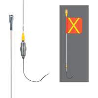Safety Whip&reg; All-Weather Super-Duty Warning Whips with Constant LED Light, Spring Mount, 3' High, Orange with Reflective OCP Construction Supplies