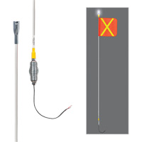 Safety Whip&reg; All-Weather Super-Duty Warning Whips with Constant LED Light, Spring Mount, 10' High, Orange with Reflective OCP Construction Supplies