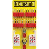Lockout Board with Keyed Different Nylon Safety Lockout Padlocks, Plastic Padlocks, 24 Padlock Capacity, Padlocks Included OCP Construction Supplies