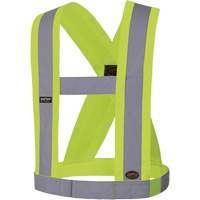 5492 4" Wide Adjustable Safety Sash, Meets/Exceeds CSA Z96 Class 2 - Level 2, High Visibility Lime-Yellow, Silver Reflective Colour, One Size OCP Construction Supplies