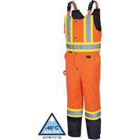 5040BB Waterproof Quilted Bib Pants, Polyester, X-Small, Black/High Visibility Orange OCP Construction Supplies