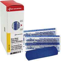 Fabric Blue Detectable Bandages, Rectangular/Square, 1", Fabric Metal Detectable, Sterile OCP Construction Supplies