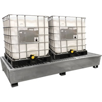 Ultra-Twin IBC Spill Pallet en acier, Capacit&eacute; de d&eacute;versement 370 gal. US, 103,8" x 26,8" x 51,1" OCP Construction Supplies