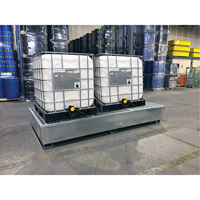 Ultra-Twin IBC Spill Pallet en acier, Capacit&eacute; de d&eacute;versement 370 gal. US, 103,8" x 26,8" x 51,1" OCP Construction Supplies