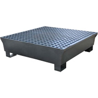 Ultra-Spill Pallet en acier, 4 barils, Capacit&eacute; de d&eacute;versement 68 gal. US, 49,1" x 47,1" x 10,9" OCP Construction Supplies