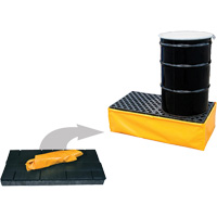 2-Drum Flexible Ultra-Spill Pallet&reg;, 66 US gal. Spill Capacity, 48" x 24" x 14" OCP Construction Supplies