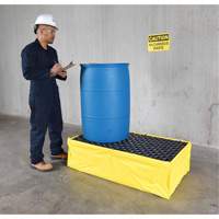 2-Drum Flexible Ultra-Spill Pallet&reg;, 66 US gal. Spill Capacity, 48" x 24" x 14" OCP Construction Supplies