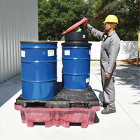 4-Drum Ultra-Spill King&reg; Flat Deck Spill Pallet, 85 US gal. Spill Capacity, 51" x 51" x 17.5" OCP Construction Supplies