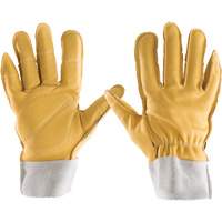 Gants tout cuir, 7/Petit, Paume en Cuir fleur, Poignet &eacute;lastique OCP Construction Supplies