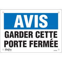 Enseigne  Porte ferm&eacute;e , 7" x 10", Vinyle, Français OCP Construction Supplies