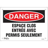 Enseigne  Espace clos , 7" x 10", Plastique, Français OCP Construction Supplies