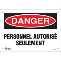 Enseigne  Personnel autoris&eacute; seulement , 7" x 10", Plastique, Français OCP Construction Supplies