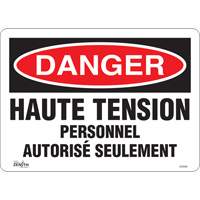 Enseigne  Haute tension , 10" x 14", Vinyle, Français OCP Construction Supplies