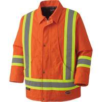 5537A Quilted Duck Safety Parka, High Visibility Orange, Small OCP Construction Supplies