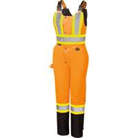 5040BBW Women's High-Visibility Waterproof Safety Overalls, Polyester, X-Small, Black/High Visibility Orange OCP Construction Supplies