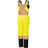 5041BBW Women's High-Visibility Waterproof Safety Overalls, Polyester, X-Small, Black/High Visibility Lime-Yellow OCP Construction Supplies