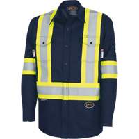 7742SF Chemise de s&eacute;curit&eacute; haute visibilit&eacute; r&eacute;sistant aux arcs &eacute;lectriques 88/12 FR-Tech, Petit, Bleu marin OCP Construction Supplies