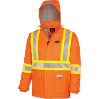 5884 Manteau imperm&eacute;able ignifuge et r&eacute;sistant aux arcs &eacute;lectriques avec capuchon Flash-Gard, Petit, Orange haute visibilit&eacute;, 51 cal/cm² OCP Construction Supplies