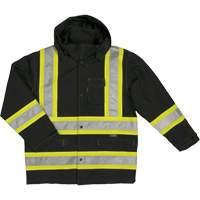Ripstop Safety Rain Jacket, Polyester, X-Small, Black OCP Construction Supplies