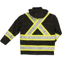 Ripstop Safety Rain Jacket, Polyester, X-Small, Black OCP Construction Supplies