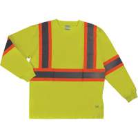 T-shirt de s&eacute;curit&eacute; &agrave; manches longues, Coton, T-petit, Jaune lime haute visibilit&eacute; OCP Construction Supplies