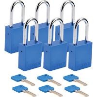 Lockout Padlock, Safety Padlock, Keyed Different, Aluminum, 1-1/2" Width OCP Construction Supplies