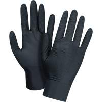 Gants d'examen de poids lourd &agrave; prise tactile, Grand, Nitrile, 8 mils, Sans poudre, Noir, Classe 2 OCP Construction Supplies