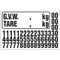 G.V.W. Truck Number Kit, Assorted Numbers/Letters/Punctuation, Black OCP Construction Supplies