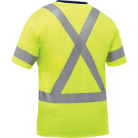 Chemise &agrave; manches courtes et X au dos Bisley, Poly-coton, Petit, Jaune lime haute visibilit&eacute; OCP Construction Supplies