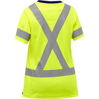 Chemise &agrave; manches courtes et X au dos Bisley pour femmes, Poly-coton, Petit, Jaune lime haute visibilit&eacute; OCP Construction Supplies