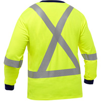 Chemise &agrave; manches longues et X au dos Bisley, Poly-coton, Petit, Jaune lime haute visibilit&eacute; OCP Construction Supplies