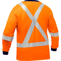 Chemise &agrave; manches longues et X au dos Bisley, Poly-coton, Petit, Orange haute visibilit&eacute; OCP Construction Supplies