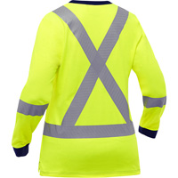 Chemise &agrave; manches longues et X au dos Bisley pour femmes, Poly-coton, Petit, Jaune lime haute visibilit&eacute; OCP Construction Supplies