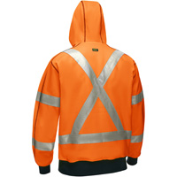 Bisley&reg; X-Back Full Zip Hooded Sweatshirt with Sherpa Lining, Small, High Visibility Orange OCP Construction Supplies