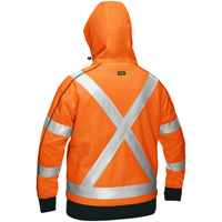 Bisley&reg; X-Back Women's Contoured Full Zip Hooded Sweatshirt with Sherpa Lining, Small, High Visibility Orange OCP Construction Supplies