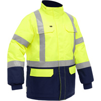 Bisley&reg; X-Back Extreme Cold Jacket with Navy Bottom, Polyester, High Visibility Lime-Yellow, Small OCP Construction Supplies