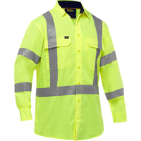 Chemise de travail &agrave; manches longues et X au dos Bisley avec X-Airflow, Poly-coton, Petit, Jaune lime haute visibilit&eacute; OCP Construction Supplies