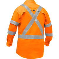 Chemise de travail &agrave; manches longues et X au dos Bisley avec X-Airflow, Poly-coton, Petit, Orange haute visibilit&eacute; OCP Construction Supplies