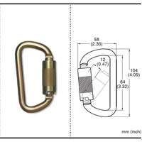 CP-03015-2 Zinc Plated Carabiner with 3/4" Gate Opening, Steel OCP Construction Supplies