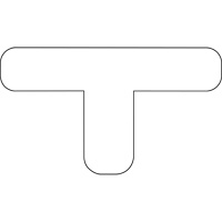 Durastripe Rounded X-TREME DuraT, T, 7" L x 4" W, White, Vinyl OCP Construction Supplies