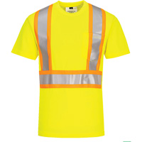 T-shirt de s&eacute;curit&eacute; &agrave; bandes contrastantes, Polyester, Petit, Jaune lime haute visibilit&eacute; OCP Construction Supplies